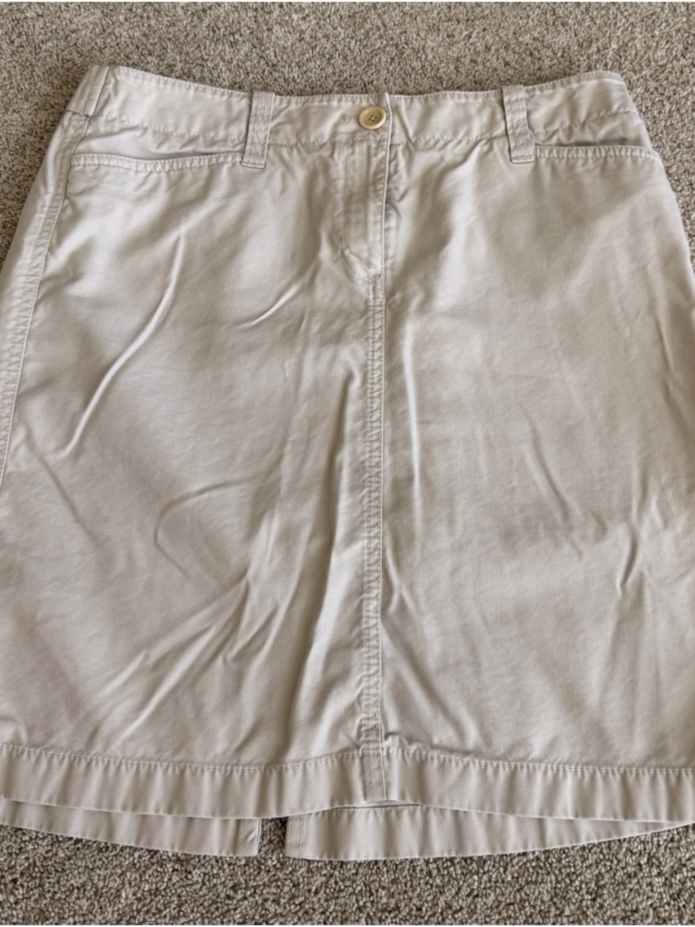 Ann Taylor Beige Skirt with Dark Brown Trim
